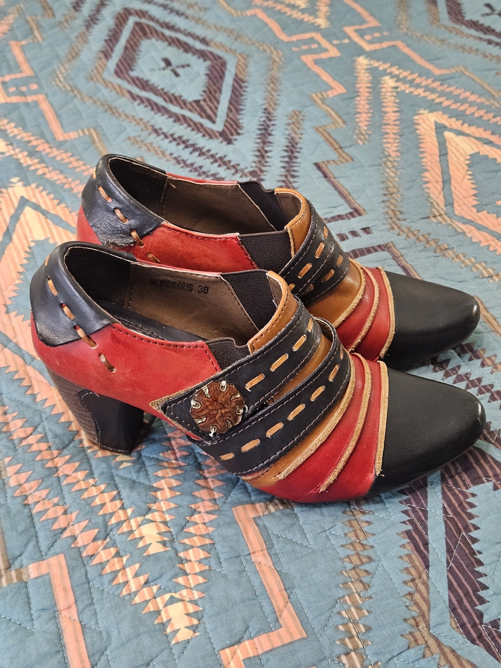 Women’s L'Artiste Spring Step Wondrous Multi-Color‎ Leather Heeled Ankle Booties